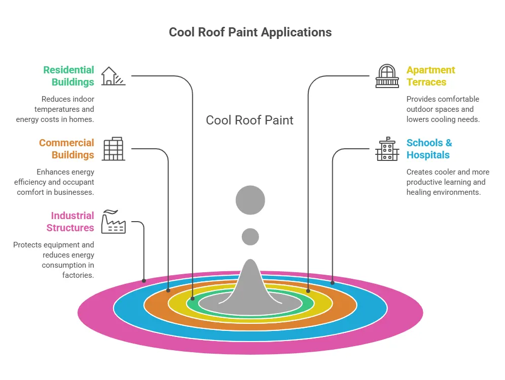 Applications of Cool Roof Paint on RCC Roofs
