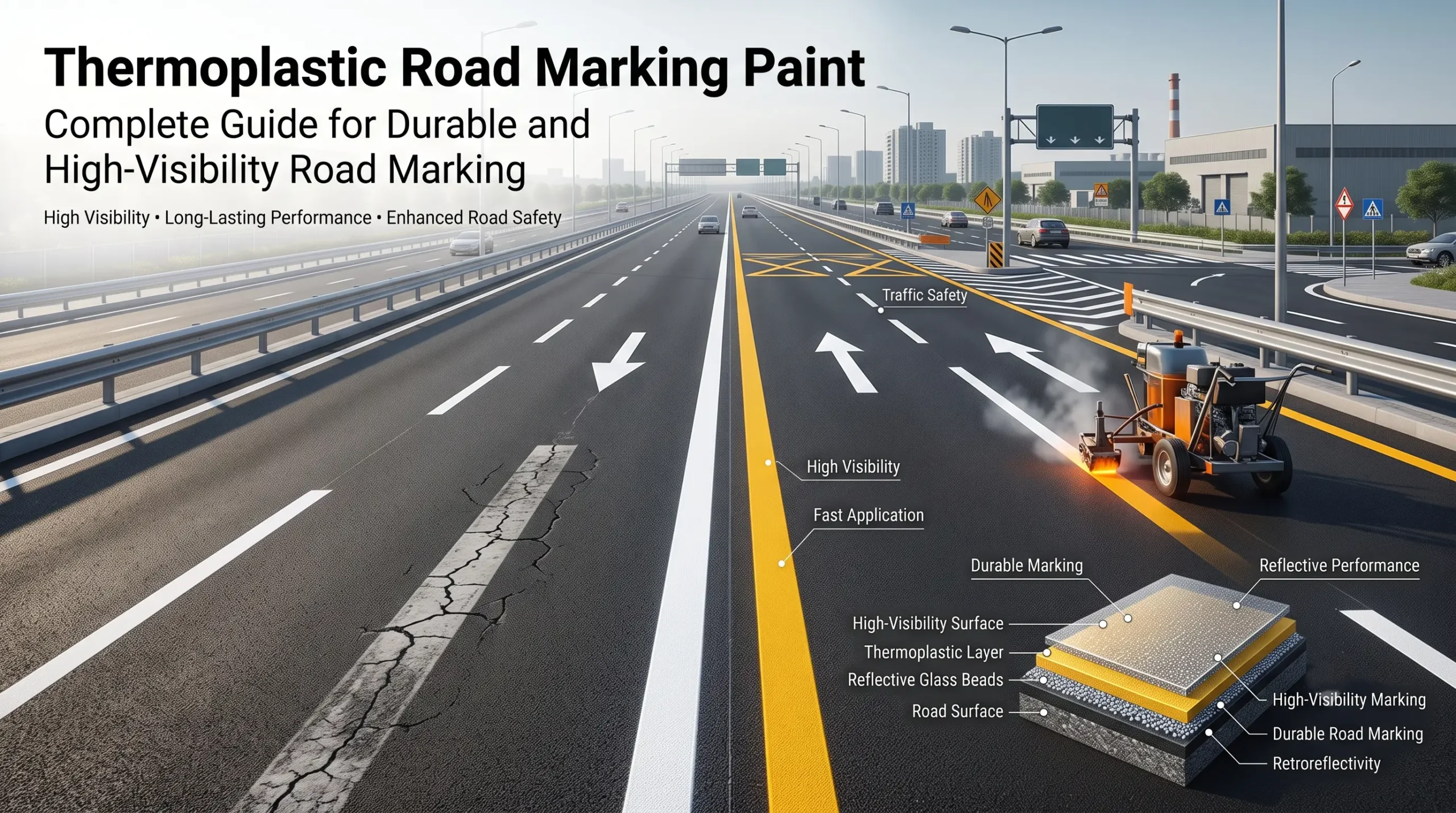 Thermoplastic Road Marking Paint – Complete Guide for Durable and High-Visibility Road Marking